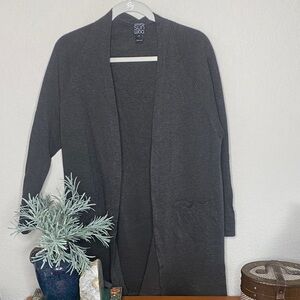 Clara Sunwoo Dark Gray Open Front Cardigan